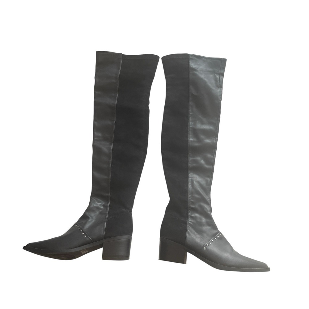 Zaria Women's Size 8.5 Black Knee High Boots Faux Leather Fitted Leg